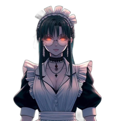 mask, robot, staff, dress, anime, concept art, pixel art, cyberpunk transparent PNG cut-out
