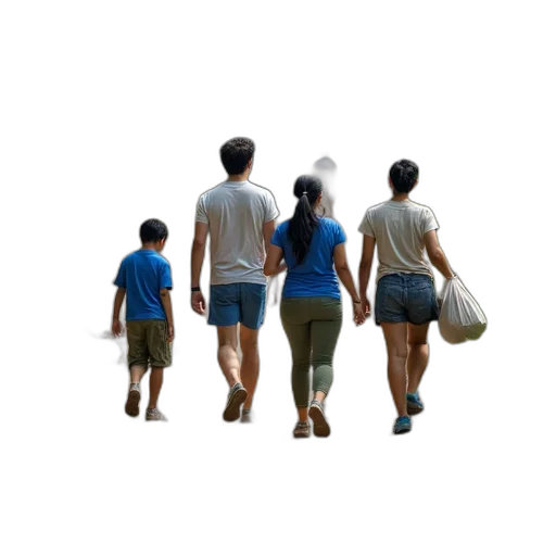 3d render, photorealistic, group, people, walking, through, rocky, terrain transparent PNG cut-out