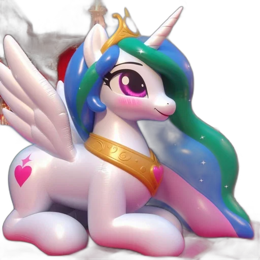 crown, fantasy art, concept art, pixel art, 3d render, inflatable, plush, unicorn transparent PNG cut-out