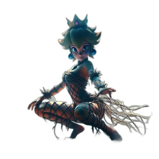 staff, crown, hair, creature, concept art, fantasy art, 3d render, pixel art transparent PNG cut-out
