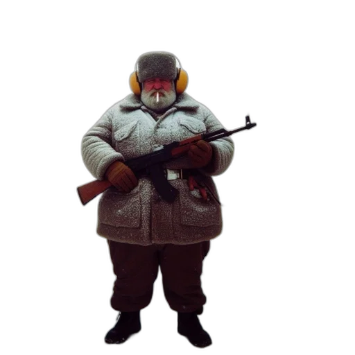 weapon, jacket, staff, animal, concept art, 3d render, pixel art, fantasy art transparent PNG cut-out