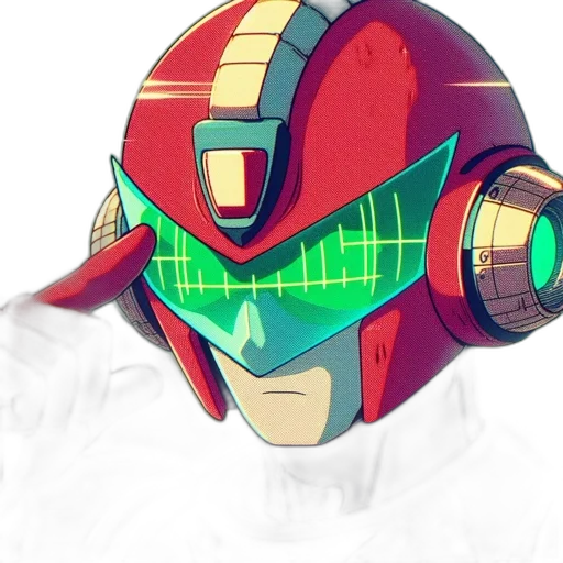 robot, mask, face, jacket, concept art, vaporwave, pixel art, comic book art transparent PNG cut-out