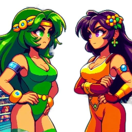 pixel art, concept art, vaporwave, fantasy art, green, colorful, neon, pixel transparent PNG cut-out