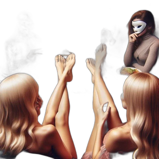mask, concept art, photorealistic, fantasy art, comic book art, fire, fog, people transparent PNG cut-out