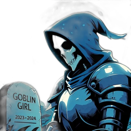 comic book art, concept art, blue, nighttime, setting, hooded, skeleton, figure transparent PNG cut-out