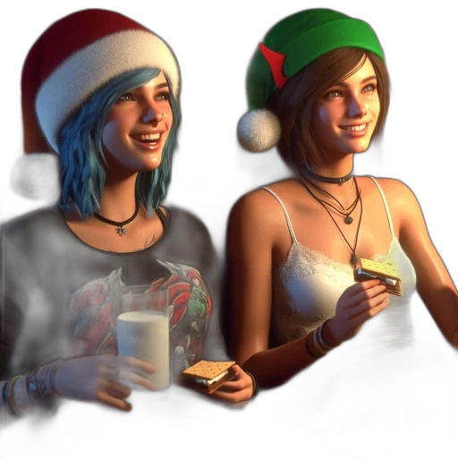 concept art, photorealistic, fantasy art, 3d render, two, female, animated, characters transparent PNG cut-out