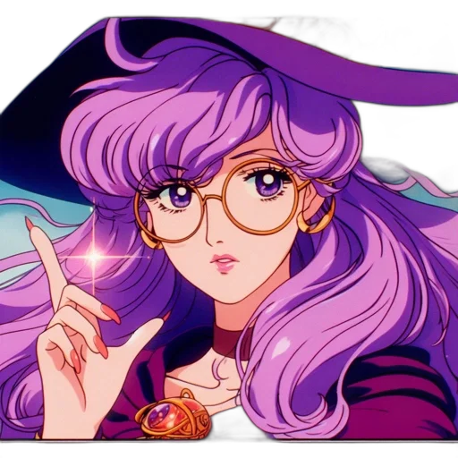 anime, vaporwave, cartoon, fantasy art, animated, female, character, vivid transparent PNG cut-out