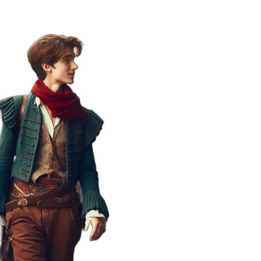 jacket, concept art, 3d render, red, green, bustling, marketplace, two transparent PNG cut-out