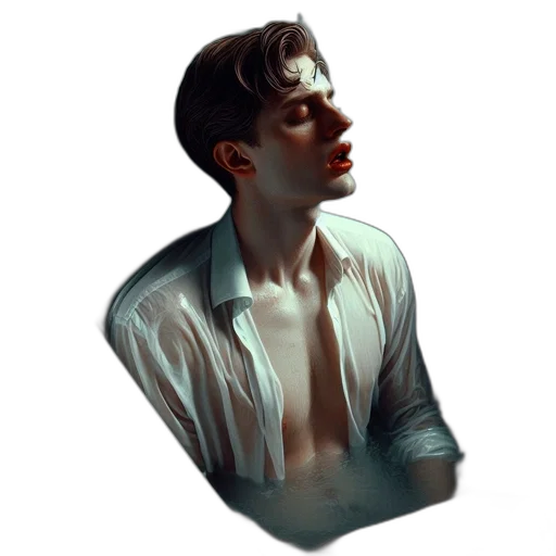 jacket, face, robot, creature, photorealistic, oil painting, concept art, pixel art transparent PNG cut-out