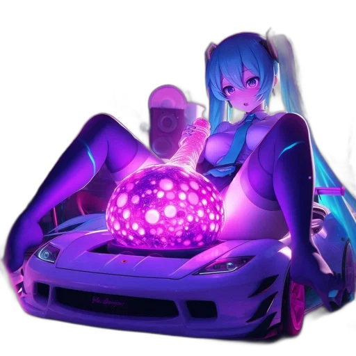 car, robot, furniture, dragon, cyberpunk, vaporwave, 3d render, concept art transparent PNG cut-out