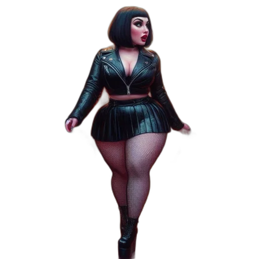 dress, jacket, creature, concept art, 3d render, cyberpunk, dark, monochrome transparent PNG cut-out