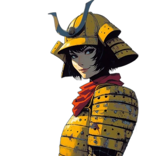 hat, dragon, mask, sword, concept art, fantasy art, pixel art, anime transparent PNG cut-out