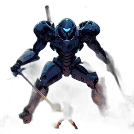 robot, weapon, sword, creature, concept art, fantasy art, pixel art, 3d render transparent PNG cut-out