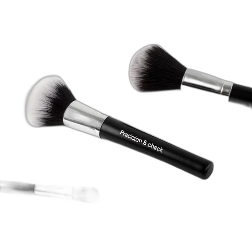 monochrome, black, silver, makeup, brush, words, precision, check transparent PNG cut-out