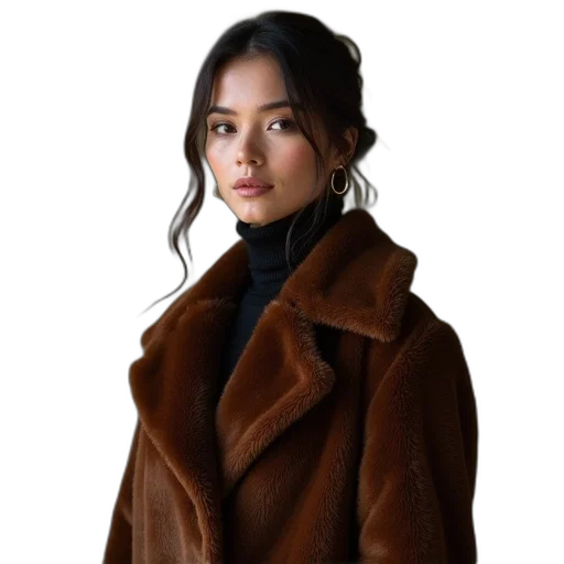 jacket, staff, photorealistic, earth tones, dark, woman, wearing, houndskin transparent PNG cut-out