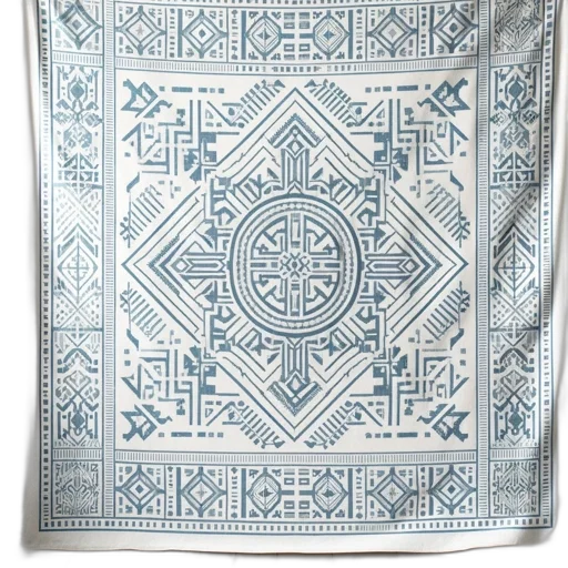 blue, wall, hanging, intricate, geometric, patterns, shades, white transparent PNG cut-out