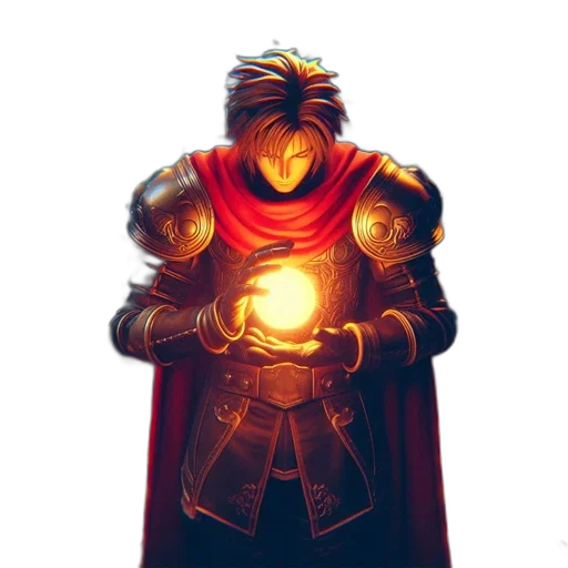mask, sword, staff, jacket, concept art, fantasy art, comic book art, pixel art transparent PNG cut-out