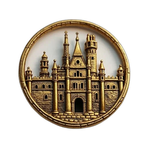 jewelry, crown, 3d render, gold, metal, pin, old, style transparent PNG cut-out
