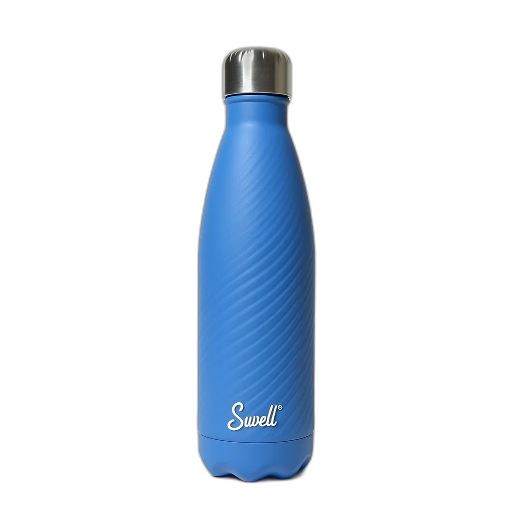 bottle, staff, 3d render, blue, water, textured, surface, word transparent PNG cut-out