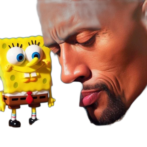 face, creature, animal, photorealistic, underwater, spongebob, squarepants, stands transparent PNG cut-out