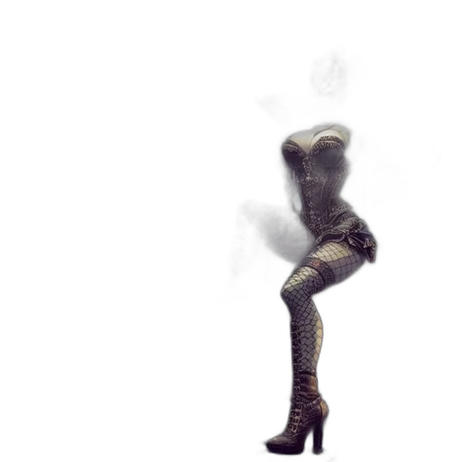 shoes, dress, robot, mask, 3d render, concept art, photorealistic, cyberpunk transparent PNG cut-out