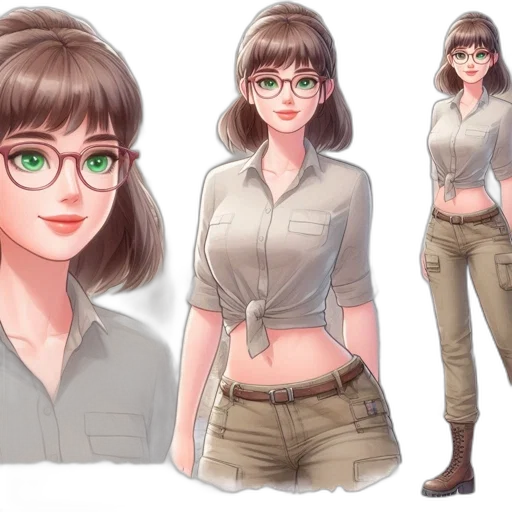 concept art, anime, fantasy art, cartoon, earth tones, pastel, green, monochrome transparent PNG cut-out