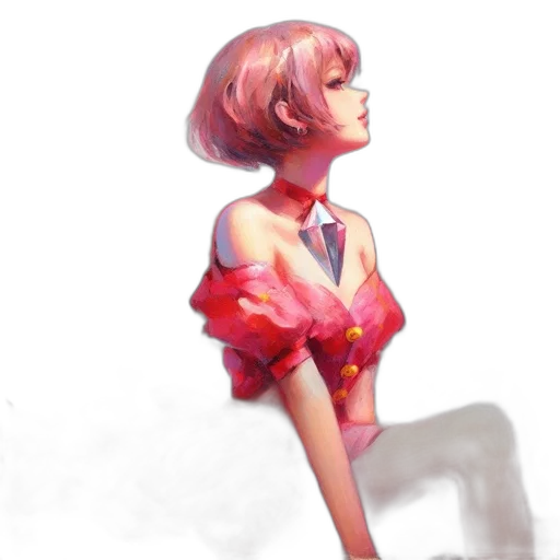 dress, robot, jacket, staff, watercolor, concept art, anime, fantasy art transparent PNG cut-out