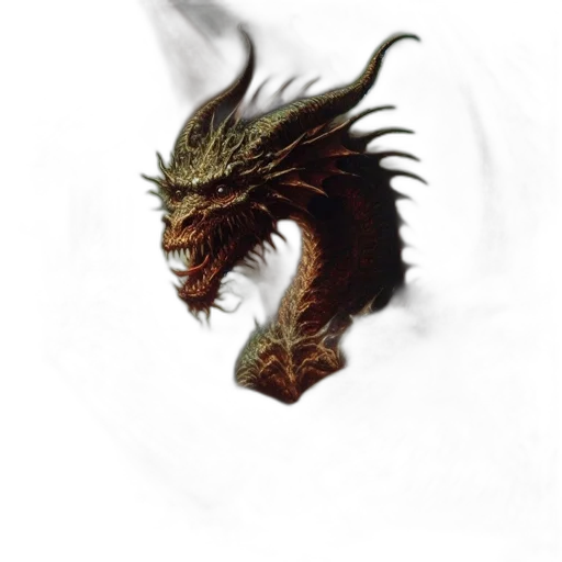 dragon, creature, animal, mask, concept art, fantasy art, photorealistic, 3d render transparent PNG cut-out