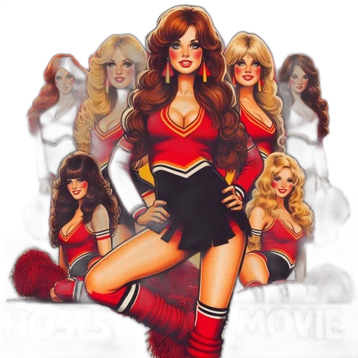 comic book art, cartoon, fantasy art, concept art, red, vintage-style, poster, features transparent PNG cut-out