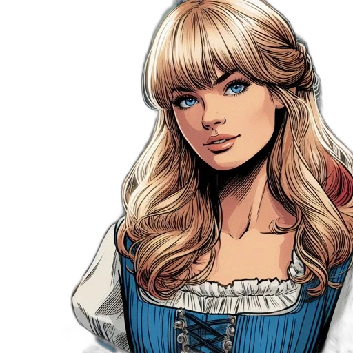 comic book art, fantasy art, concept art, cartoon, ethereal, scene, portrays, woman transparent PNG cut-out