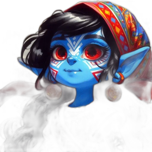 mask, face, fantasy art, concept art, photorealistic, watercolor, blue, illustration transparent PNG cut-out