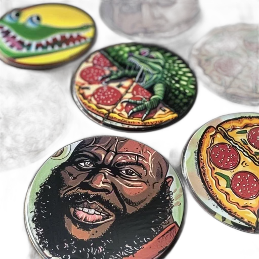 colorful, coasters, magnets, vibrant, illustrations, including, man, beard transparent PNG cut-out