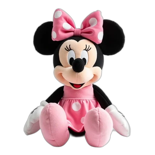 3d render, photorealistic, cartoon, plush, toy, mickey, mouse, wearing transparent PNG cut-out