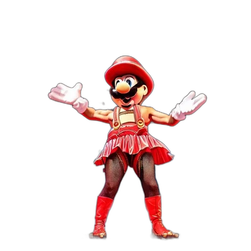 dress, animal, staff, weapon, 3d render, concept art, pixel art, red transparent PNG cut-out