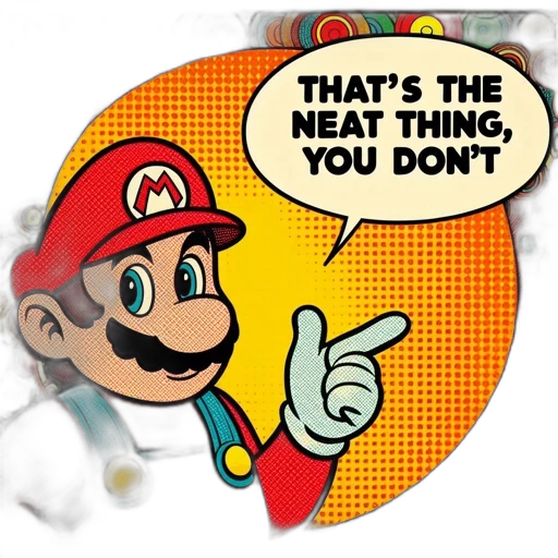 hat, robot, weapon, food, 3d render, concept art, pixel art, mario transparent PNG cut-out