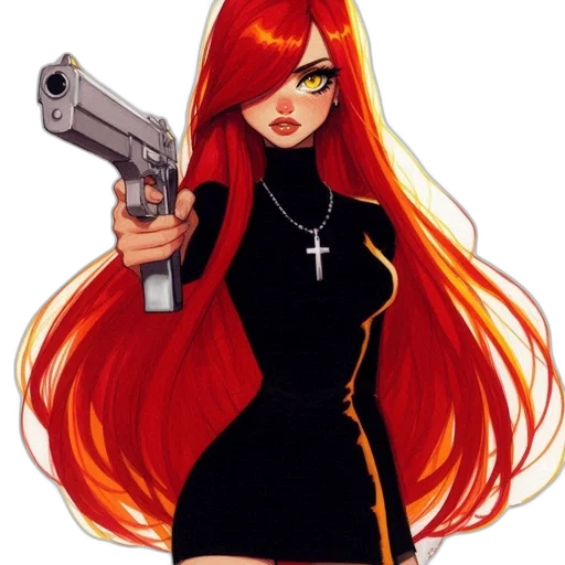 weapon, comic book art, concept art, cartoon, pixel art, animated, character, red transparent PNG cut-out