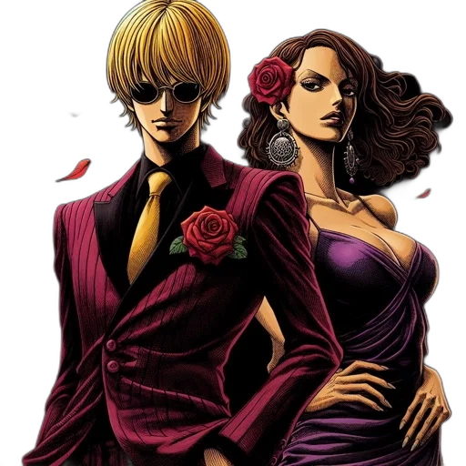 comic book art, concept art, cartoon, anime, red, two, animated, characters transparent PNG cut-out