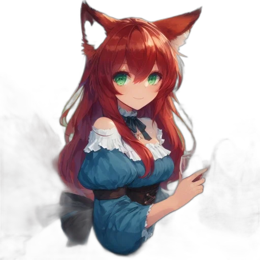 staff, dress, animal, weapon, anime, fantasy art, pixel art, watercolor transparent PNG cut-out