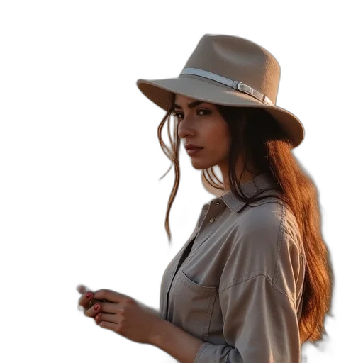 hat, jacket, staff, jewelry transparent PNG cut-out