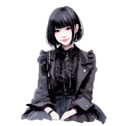 jacket, dress, staff, face, anime, fantasy art, pixel art, concept art transparent PNG cut-out