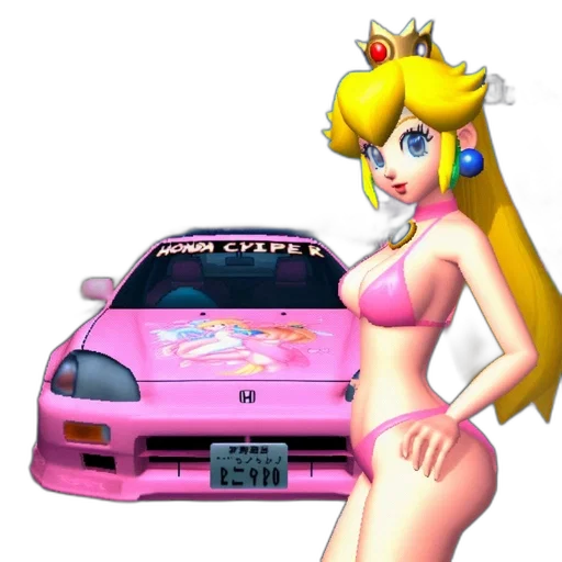 car, dress, weapon, crown, vaporwave, concept art, pixel art, 3d render transparent PNG cut-out