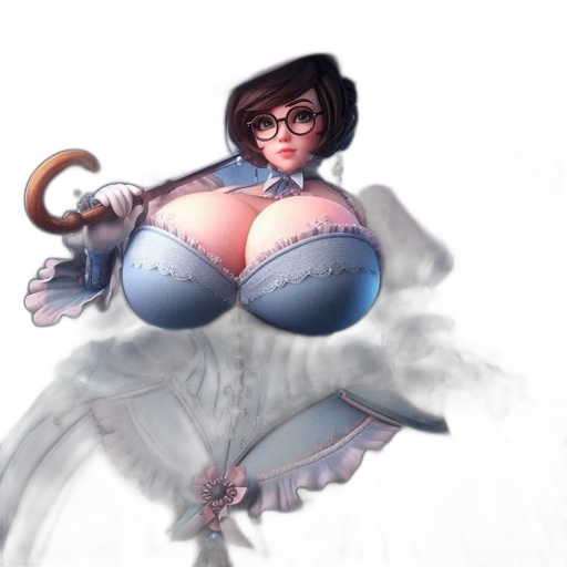 staff, dress, weapon, dragon, fantasy art, concept art, anime, 3d render transparent PNG cut-out
