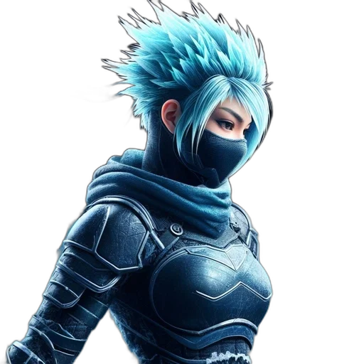 mask, jacket, face, robot, cyberpunk, concept art, comic book art, fantasy art transparent PNG cut-out