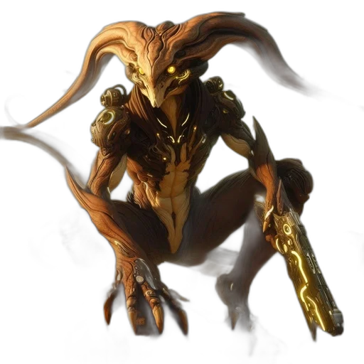 creature, dragon, staff, animal, concept art, fantasy art, 3d render, golden transparent PNG cut-out