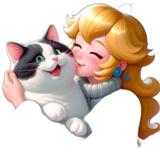 pixel art, cartoon, oil painting, photorealistic, princess-like, character, golden, hair transparent PNG cut-out