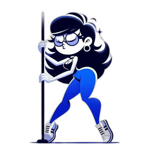 staff, cartoon, pixel art, concept art, comic book art, blue, monochrome, animated transparent PNG cut-out