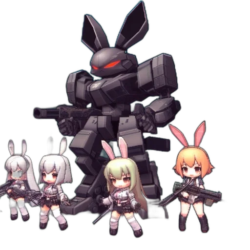 weapon, robot, staff, concept art, pixel art, cyberpunk, anime, video transparent PNG cut-out