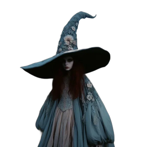 hat, dress, staff, mask, concept art, fantasy art, 3d render, photorealistic transparent PNG cut-out