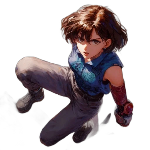 face, weapon, concept art, comic book art, pixel art, watercolor, blue, young transparent PNG cut-out