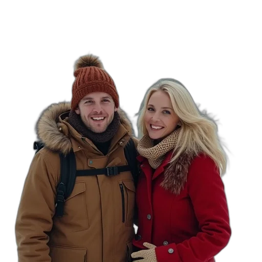 jacket, hat, snow, mary transparent PNG cut-out